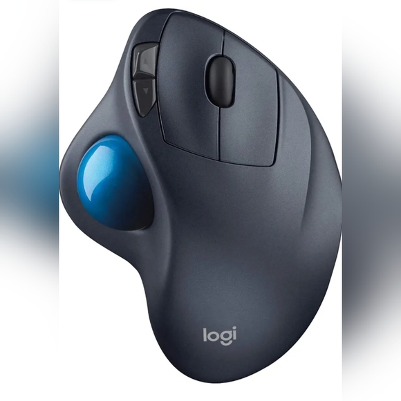 Logitech Other - Logitech M570 Wireless Trackball Mouse – Ergonomic Design with Sculpted Right-Ha
